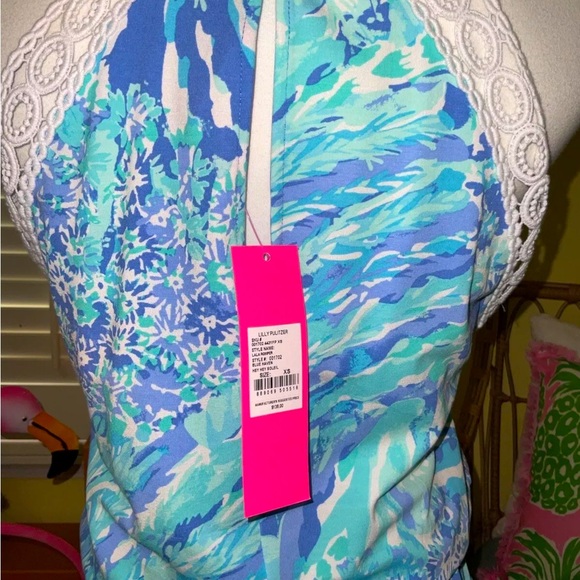 Lilly Pulitzer NWT Lala Romper Blue Haven Hey Hey Soleil $138 Size XS - Picture 5 of 11
